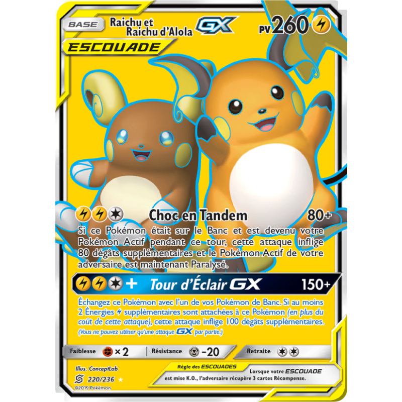 Raichu et Raichu d’Alola GX 220/236