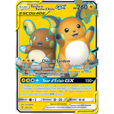 Raichu et Raichu d’Alola GX 220/236