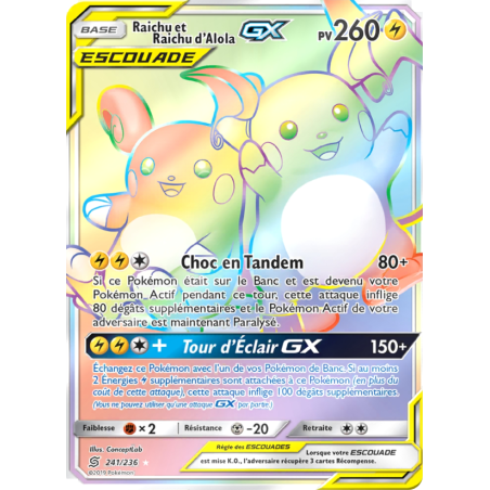 Raichu et Raichu d’Alola GX 241/236