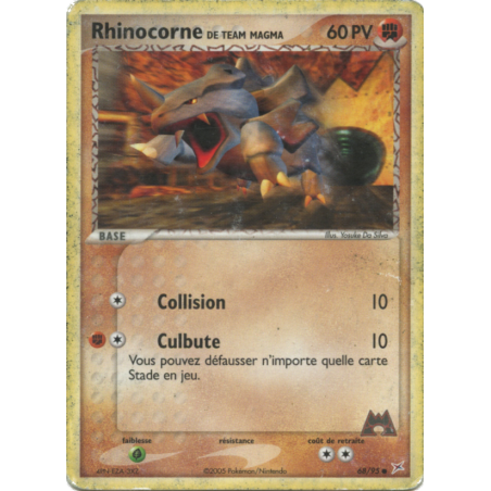 Rhinocorne de Team Magma 68/95