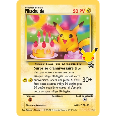 Pikachu de _____ 24/25