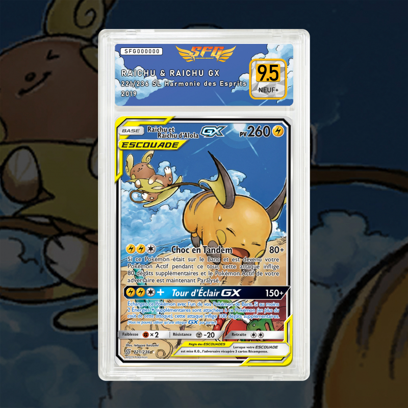 Gradation Raichu Et Raichu D'alola Gx 221/236 | SFG Grading