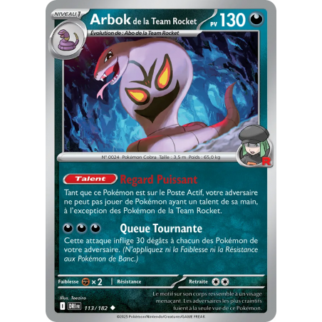Arbok de la Team Rocket 113/182