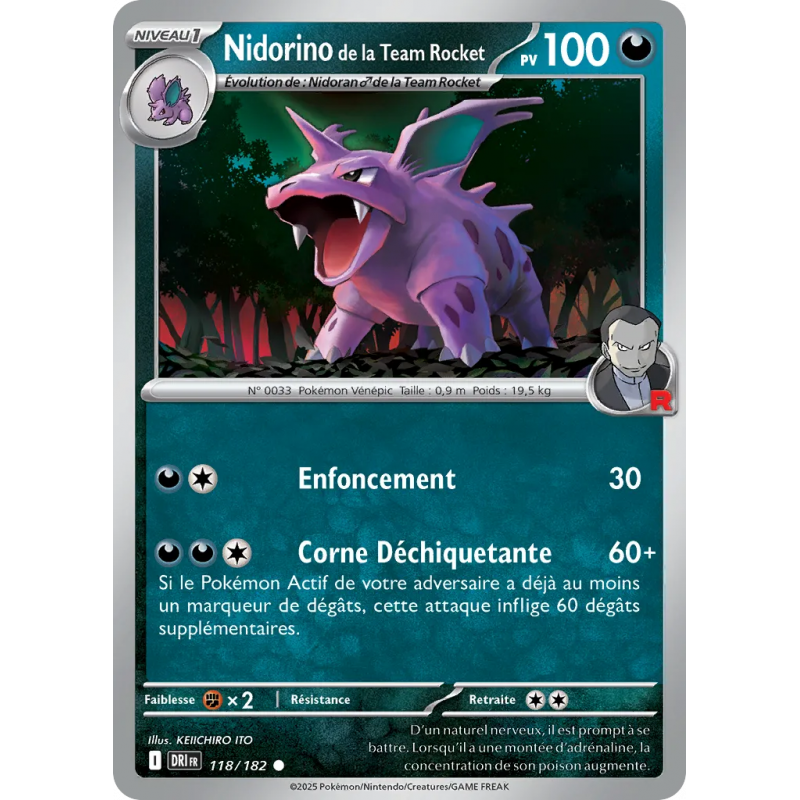 Nidorino de la Team Rocket 118/182