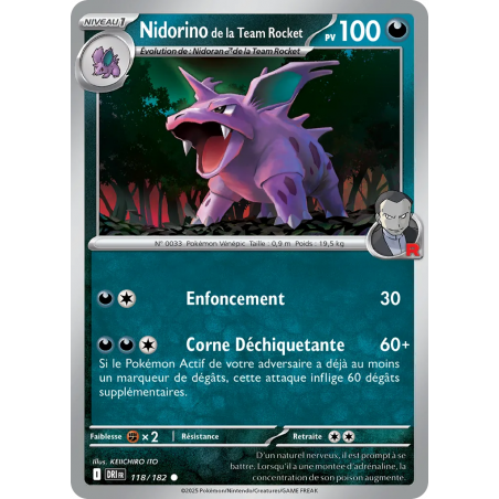 Nidorino de la Team Rocket 118/182