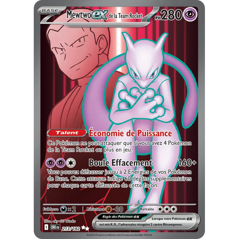 Mewtwo ex de la Team Rocket 213/182