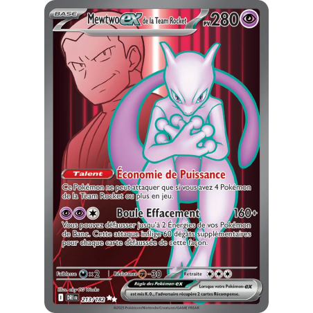Mewtwo ex de la Team Rocket 213/182