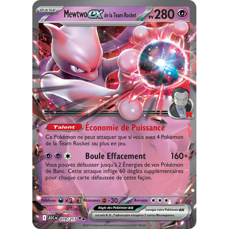 Mewtwo ex de la Team Rocket 079/217