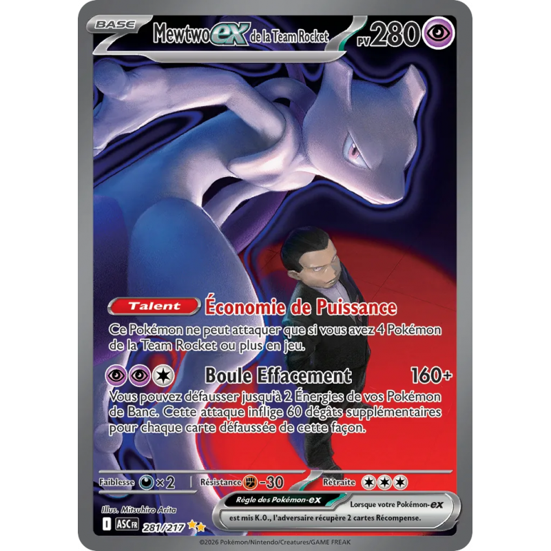 Mewtwo ex de la Team Rocket 281/217