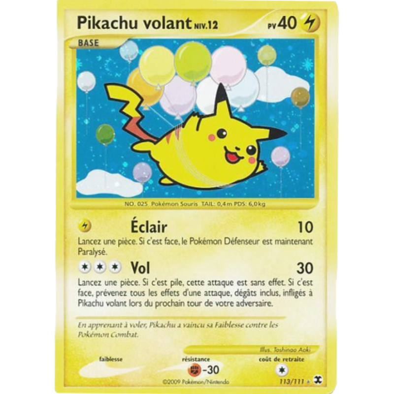 Pikachu volant Niv. 12 113/111