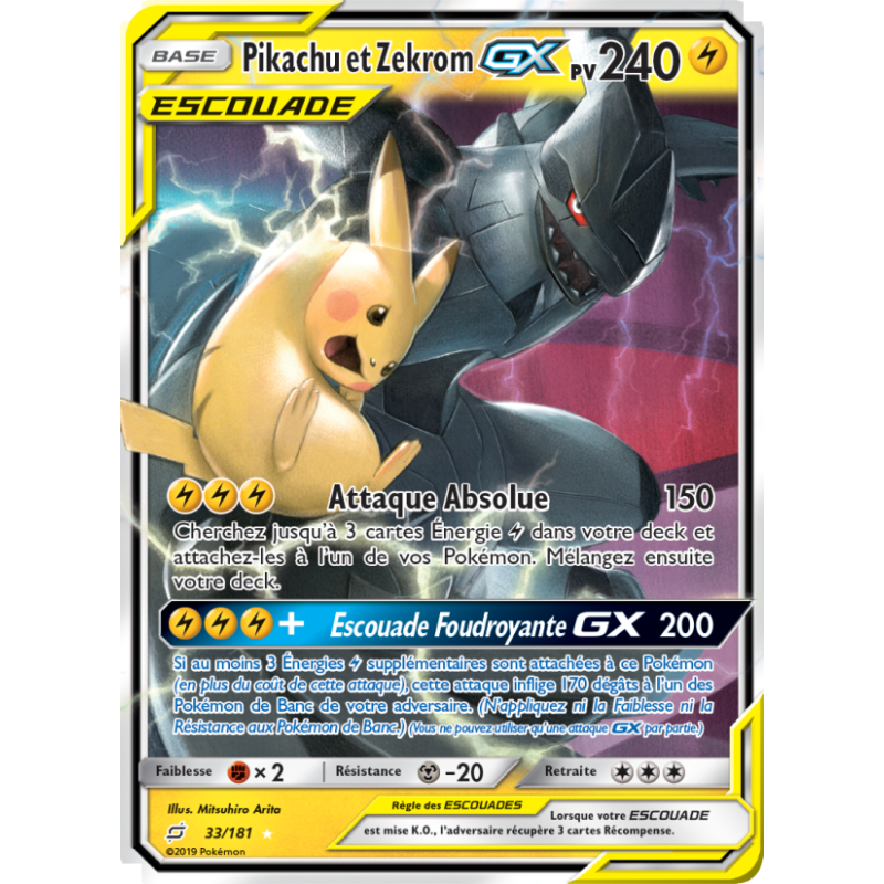 Pikachu et Zekrom GX 33/181