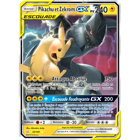 Pikachu et Zekrom GX 33/181