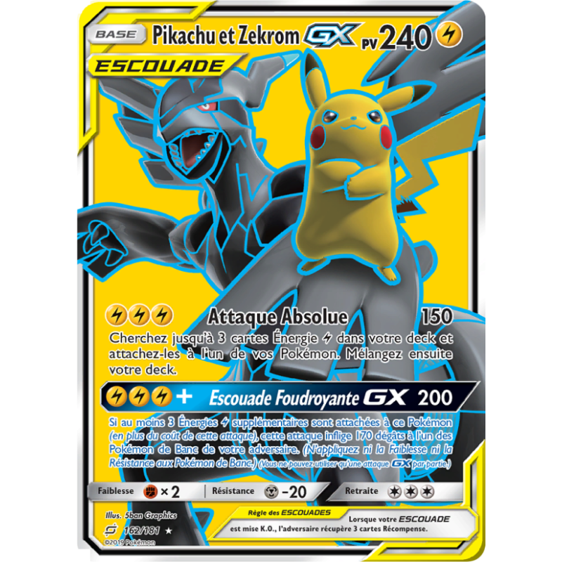 Pikachu et Zekrom GX 162/181