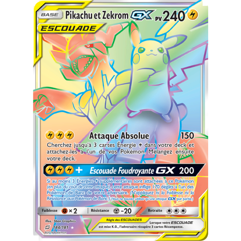 Pikachu et Zekrom GX 184/181